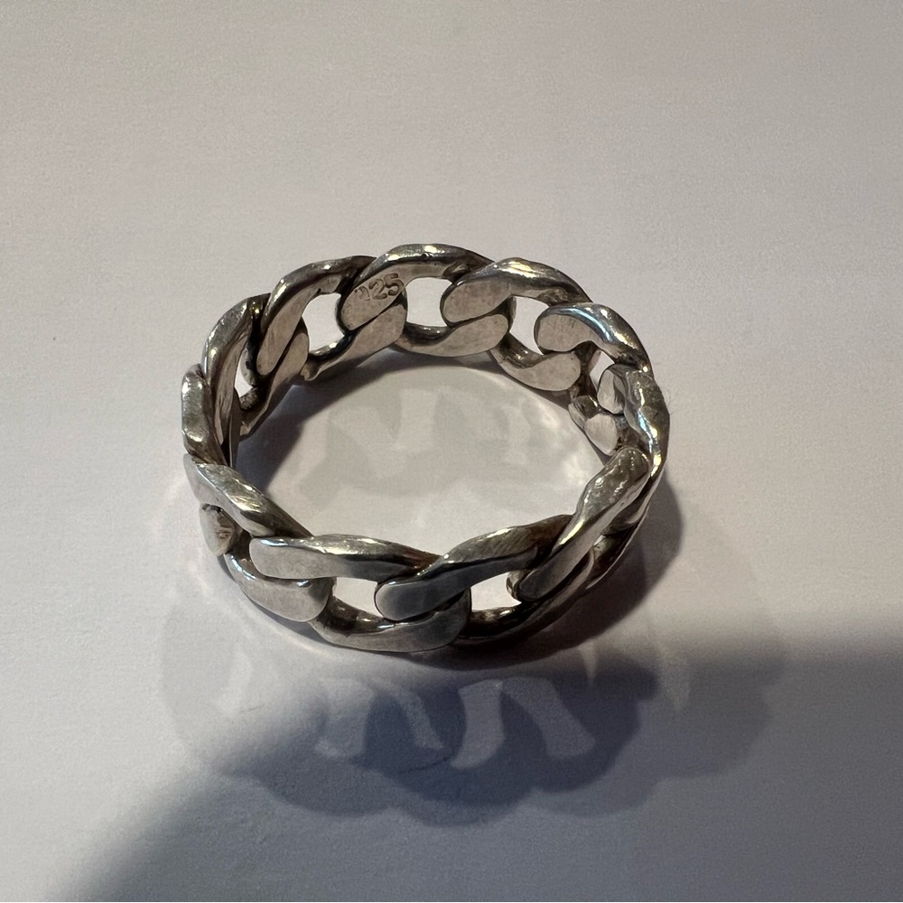 Silver Chain Link Ring - image 2
